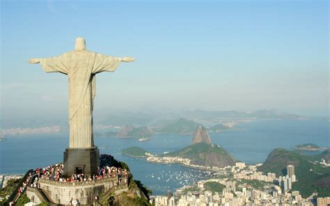 Brasil Brazil Of Christ The Savior Seaview Statue Panorama The