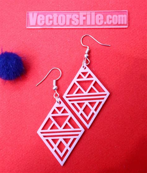 Laser Cut Wooden Earring Design Acrylic Earring Jewelry Template Dxf And Cdr File Vectors File