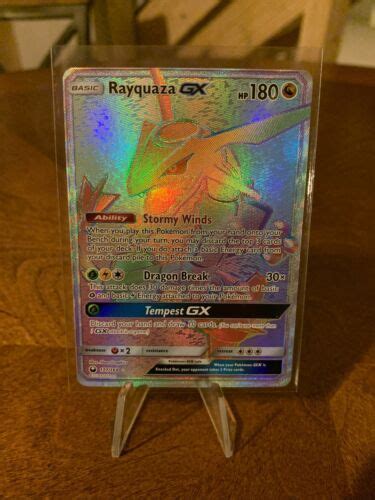 Pokemon Card Rayquaza Gx Hyper Rainbow Rare S M Celestial Storm