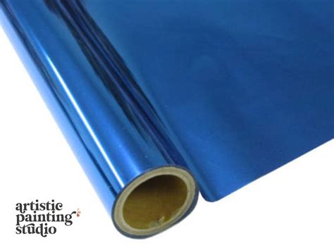 sapphire blue foil artistic painting studio