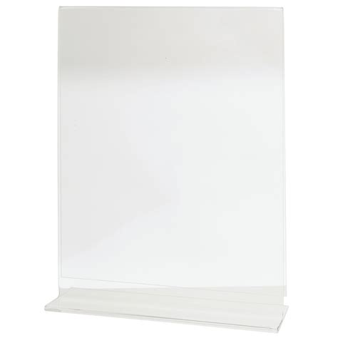 HUBERT Clear Acrylic Vertical T Base Easel 8 1 2 L X 11 H