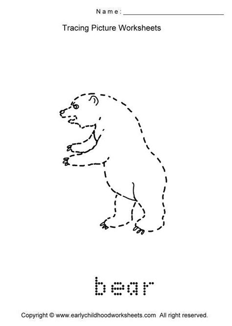 Trace Animals Images As To Print This Worksheet Click Tracing