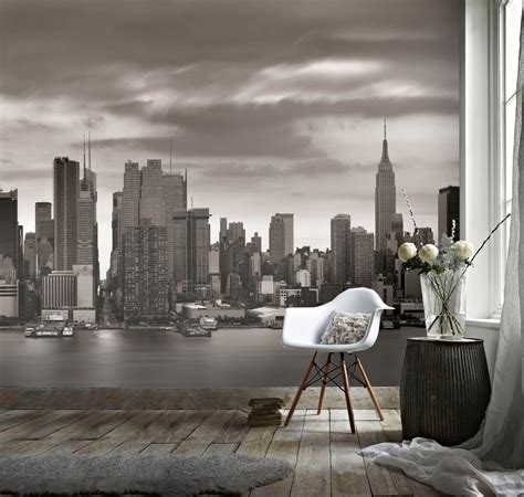 3D City Wallpaper Building Wall Mural Cloudy Wall Decor - Etsy