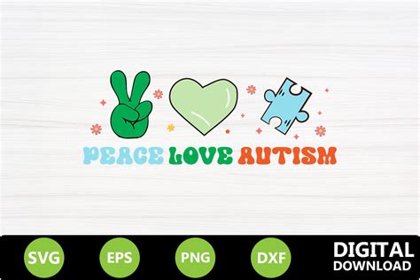 Peace Love Autism Autism Awareness Svg Graphic By Svg Zone · Creative Fabrica