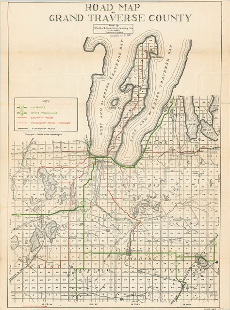 Road Map of Grand Traverse County | Curtis Wright Maps