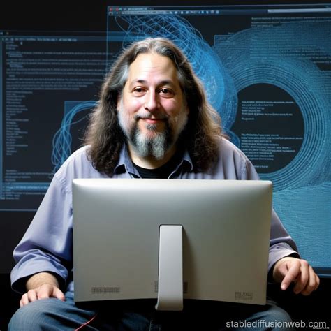 Richard Stallman Computer Screen Wallpaper | Stable Diffusion Online