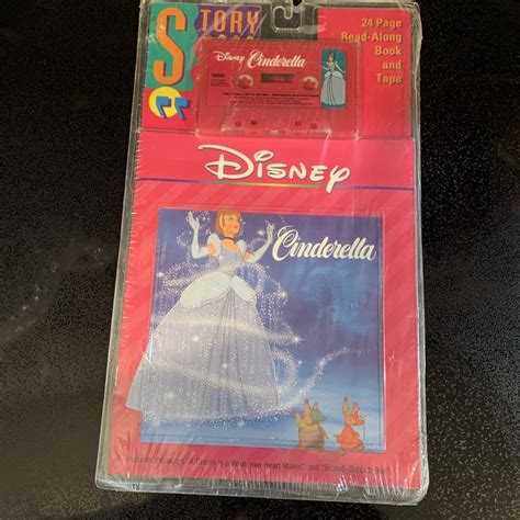 Vtg Cinderella Disney Read Along 24 Page Book And Cassette Tape Rare New