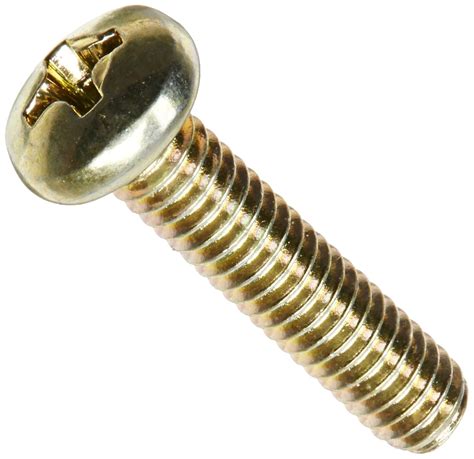 Small Parts 0616mppy Steel Pan Head Machine Screw Yellow Zinc Plated Meets Asme B1863 2