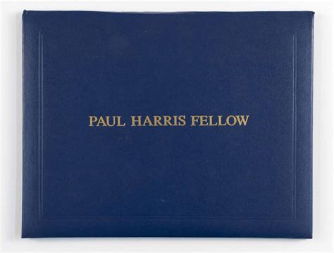 Certificate For The Paul Harris Fellow Awarded To Donald Cordner