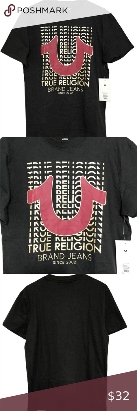 Nwt True Religion Horseshoe Logo Black Tee Sz M Black Tee Religion