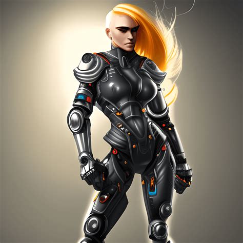 Handsome And Serious Cyber Woman Warrior Creative Fabrica