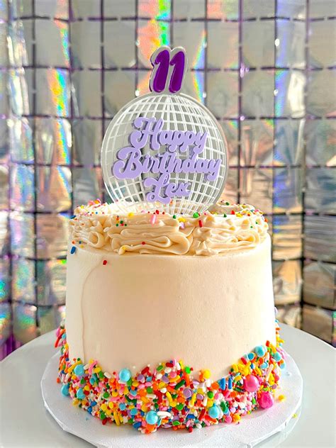 Disco Cake Topper Disco Ball Birthday Party Personalized And Etsy