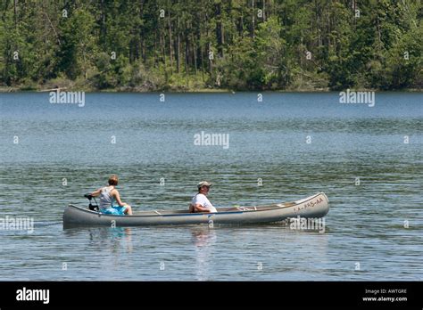 Visitors boating on Flint Creek Reservoir at Flint Creek Water Park ...