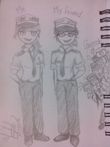 Mi Amiga Y Yo Como Guardias De Seguridad Dibujo Fnaf Amino