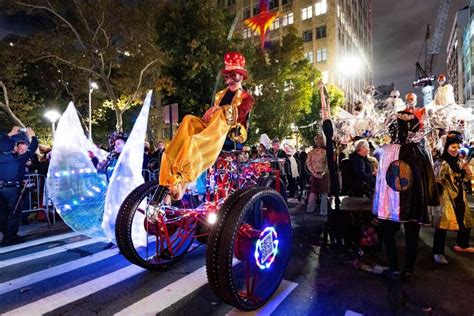 Beautiful and Scary Costumes Dresses at NYC Village Halloween Parade Editorial Stock Photo ...