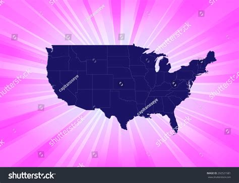 Detailed Map United States Stock Vector Royalty Free 292521581 Shutterstock