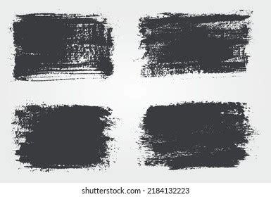 Set Black Grunge Paint Banners Stock Vector Royalty Free