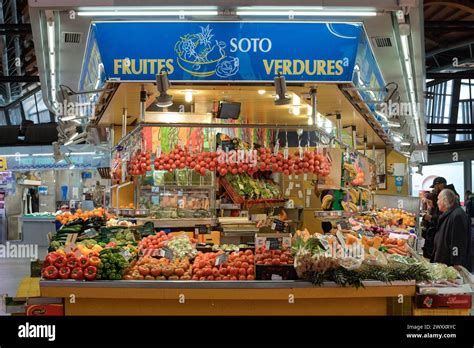 Fruit And Vegetables Market Stall Market Hall Mercat De Santa