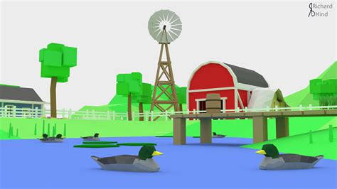 D Model Low Poly Farm By Richard Hind Vr Ar Low Poly Cgtrader