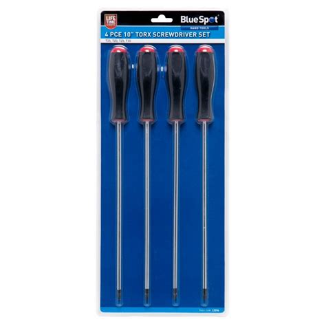 Blue Spot Tools Torx Long Screwdriver 4 Piece 10 Inch Set 12056