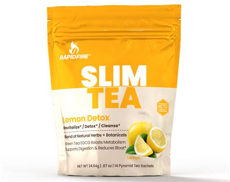 Rapid Fire Detox Slim Tea Weight Loss Lemon Herbal Tea 14 Ct Bloat