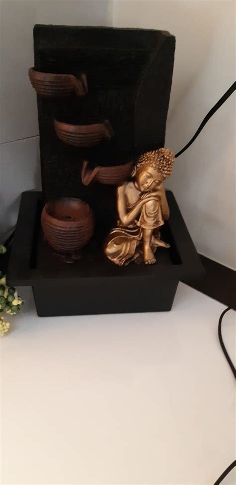 Ethnic Karigari Home Decor Poly Resin Lord Buddha Water Fountain