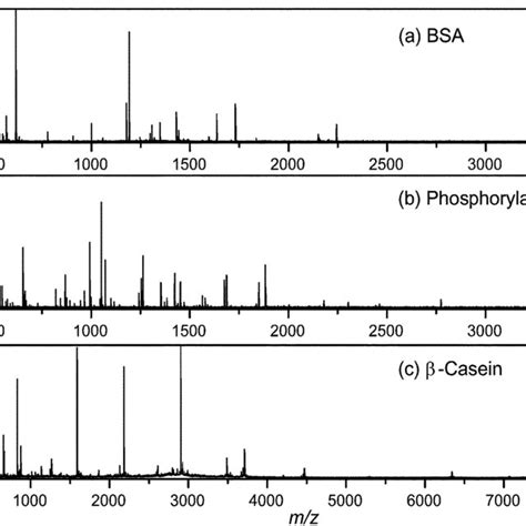 Maldi Tof Mass Spectra Of The Tryptic Digests Of A Bsa B