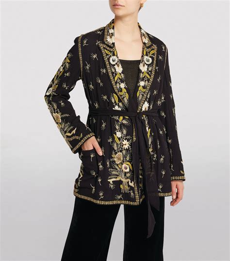 Etro Embroidered Tie Waist Jacket Harrods Us