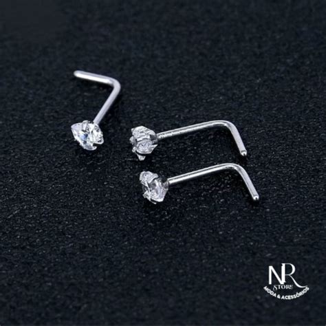 Pontinho De Luz Nariz - Piercing Nostril Pontinho de Luz 3mm Aço Cirúrgico Piercing de Nariz ...