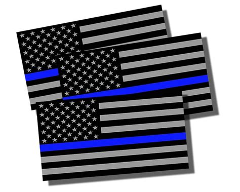 3x Support Police Sticker Decal USA Flag Thin Blue Line 2nd - Etsy