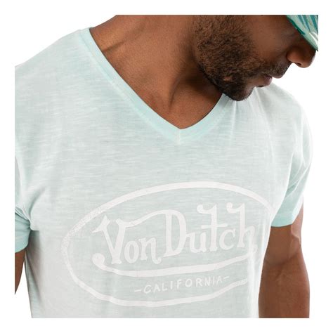 T Shirt Col V Homme En Coton Tyron Von Dutch