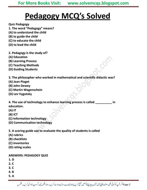 Solution Pedagogy And Gk Solved Mcqs Book Studypool