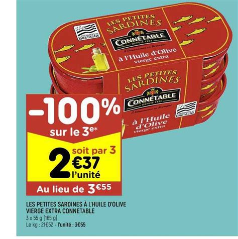 Promo Les Petites Sardines L Huile D Olive Vierge Extra Conn Table