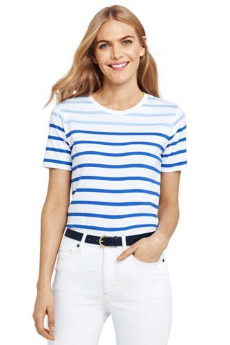 Womens Supima Cotton Striped T Shirt Lands End