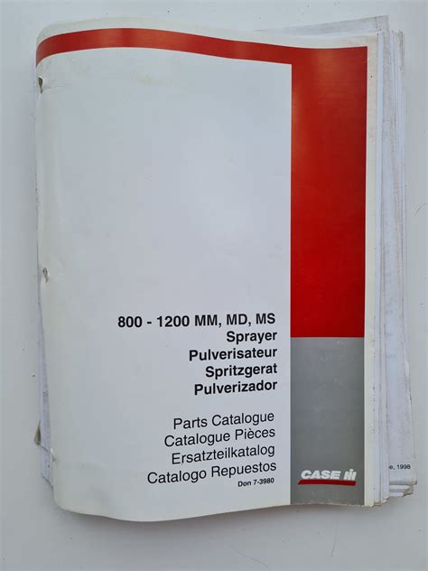 Case IH 800 1200 MM MD MS Sprayer Parts Catalogue SPS Parts