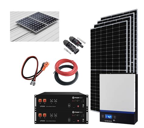 Kit Solar Aislada W V Whdia Voltronic Litio Solar Components