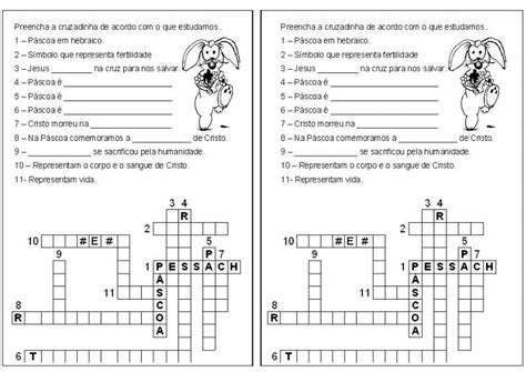 Atividades Verdadeiro sentido da Páscoa Cruzadinha Educação e