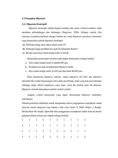 Detail Contoh Hipotesis Statistik Koleksi Nomer