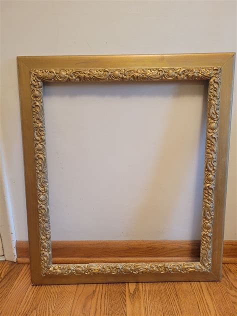 Vintage Art Nouveau Style Gold Gilt Wood Frame Gesso 30 5 X 24 Fits 22