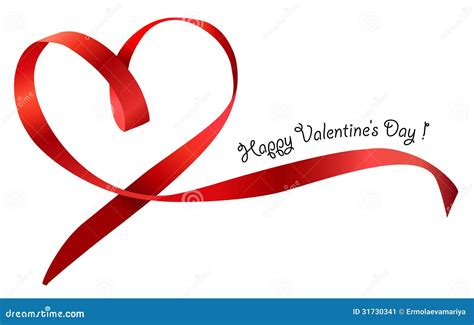 Red Heart Ribbon Bow Isolated Vector Stock Vector Illustration Of