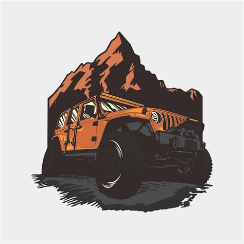 Logotipo De Coche Todoterreno Dibujado A Mano Ilustraci N Vectorial