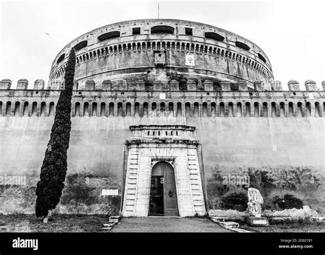 Castel Sant Angelo Or Mausoleum Of Hadrian Detailed View Rome Italy