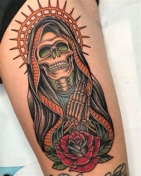 Santa Muerte Tattoos The Meaning Behind This Powerful Design Skull