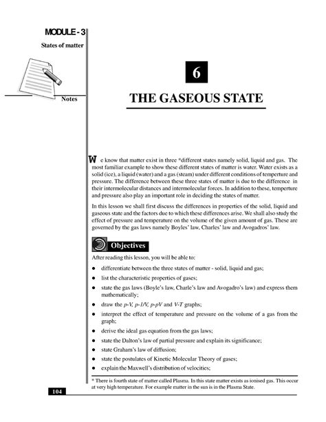 L Gaseous State Module Chemistry Notes States Of Matter E Know