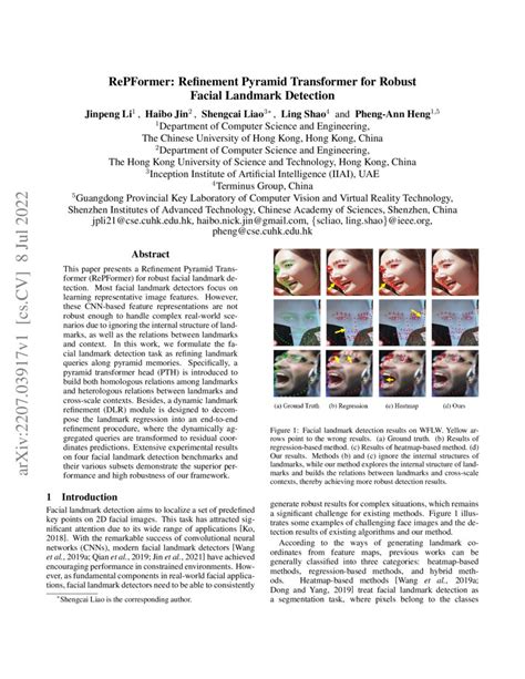 Repformer Refinement Pyramid Transformer For Robust Facial Landmark