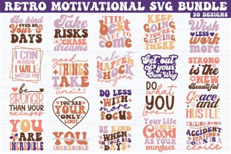 Retro Motivational Svg Bundle Graphic By Akazaddesign · Creative Fabrica