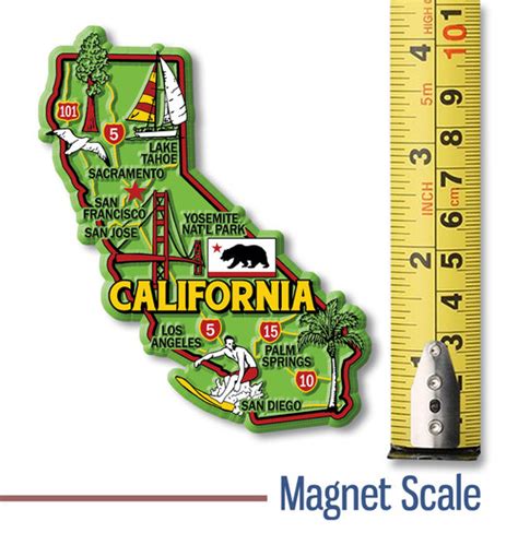 California Colorful State Map Magnet - ClassicMagnets.com