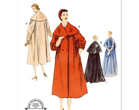 Sewing Pattern For Womens Jacket Cape Jacket Winter Coat Capelet