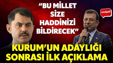 Ekrem İmamoğlu ndan Murat Kurum un adaylığı sonrası ilk sözler Millet