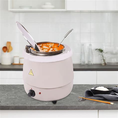 White Electric Food Warmer Commercial Soup Warmer 10l264gal Stainless